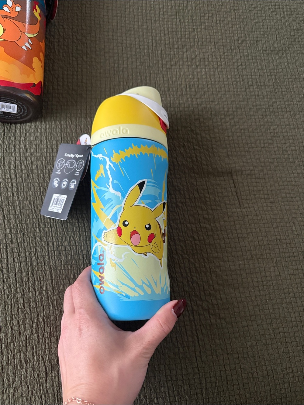 ekaluo Pikachu Kids Water Bottle - Blue & Yellow